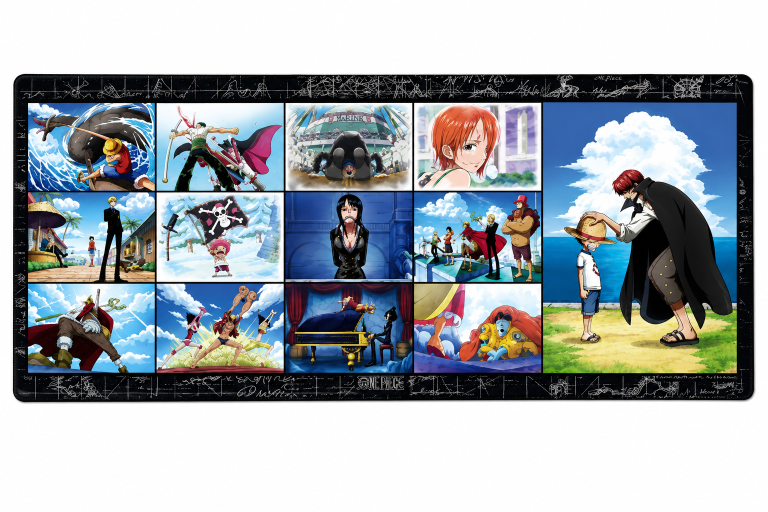 ONE PIECE - Mousepad XXL 90x40 - Strawhat Crew memories