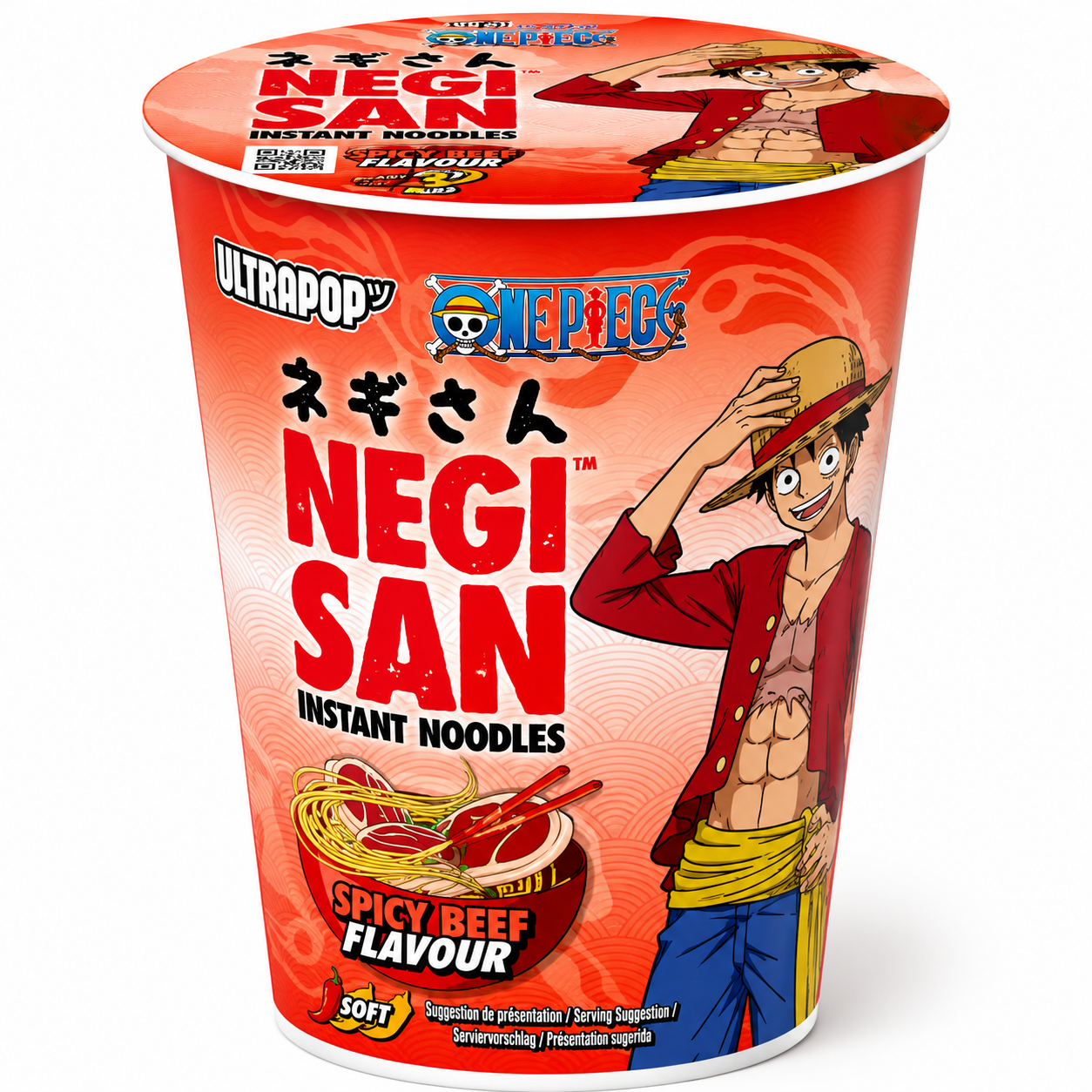 Ultrapop Negisan Cup Noodles "Luffy" Spicy Beef 65g