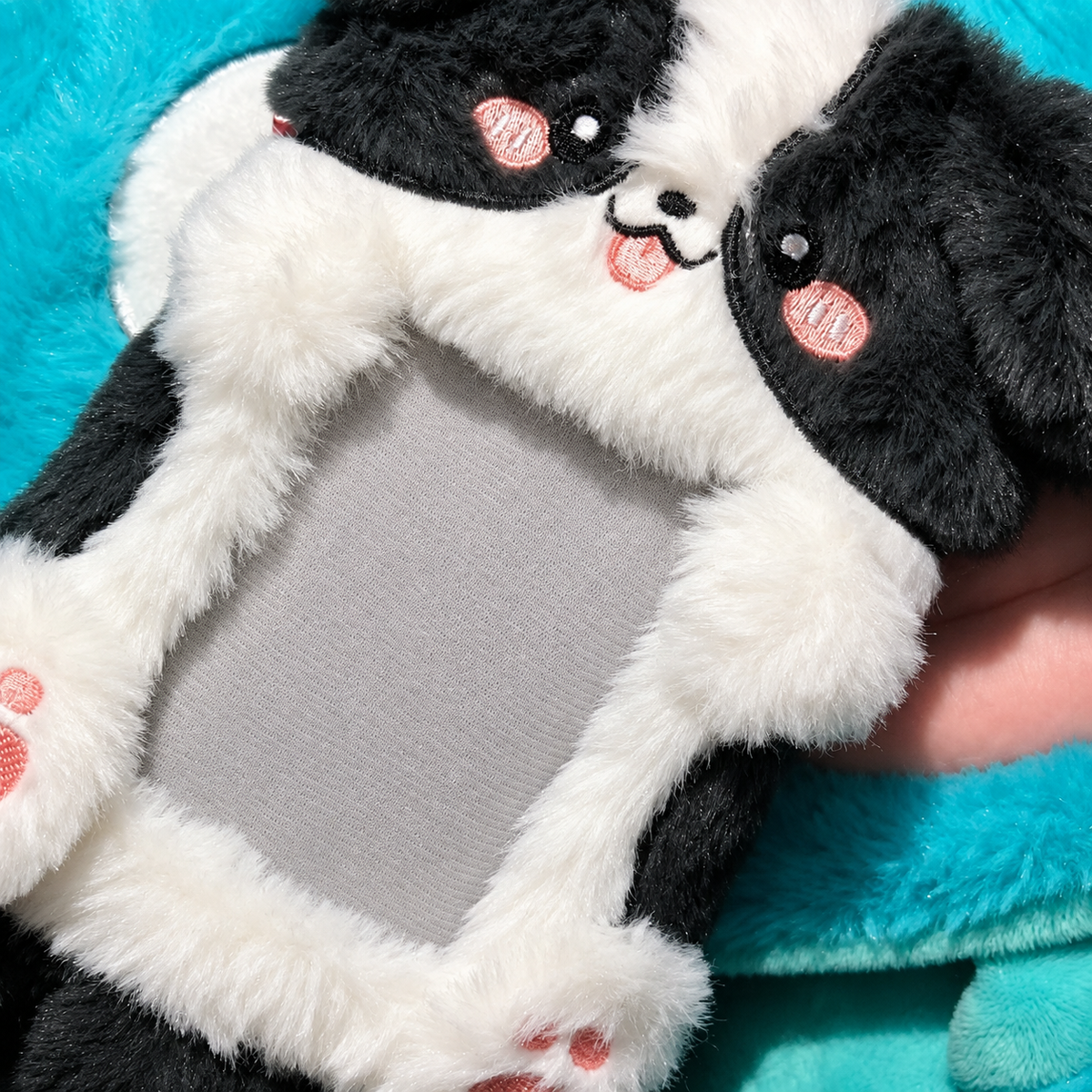 K-Pop - Black & White Puppy Plush Photocard Holder