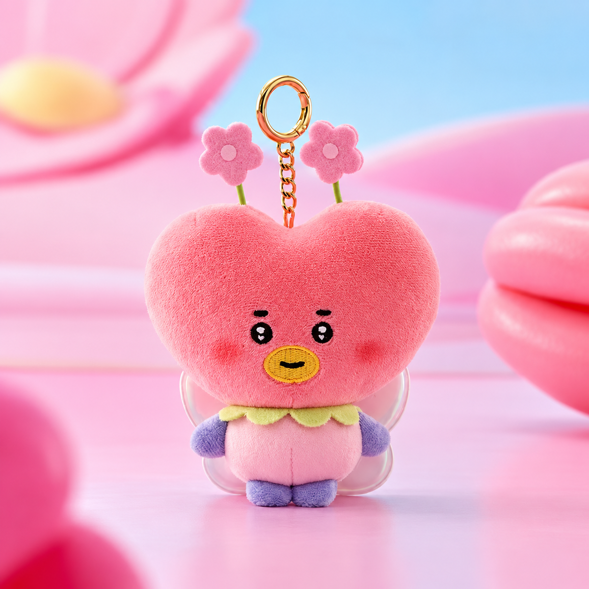 BT21 - TATA Flower Plush Keychain