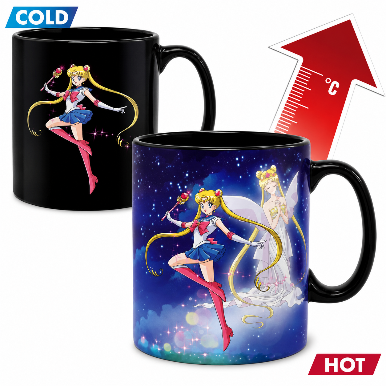 SAILOR MOON - Mug Heat Change- 460ml- Sailor & Chibi