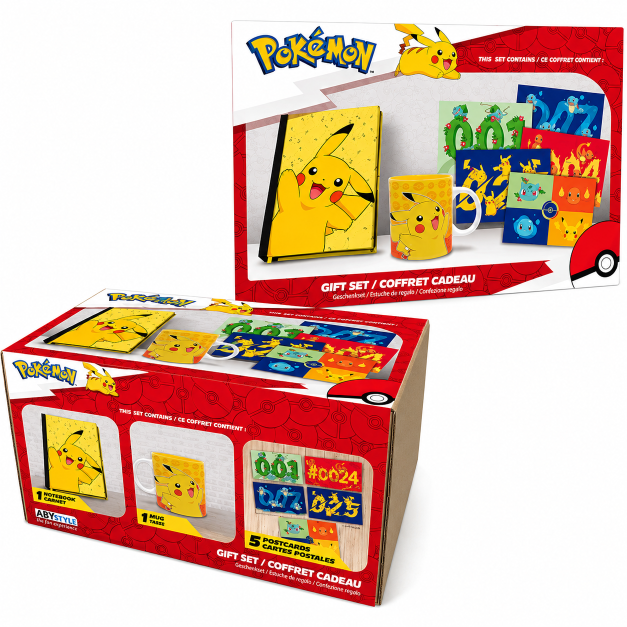 POKEMON - Pck A5 Notebook + Mug320ml  + Postcards "Pikachu"
