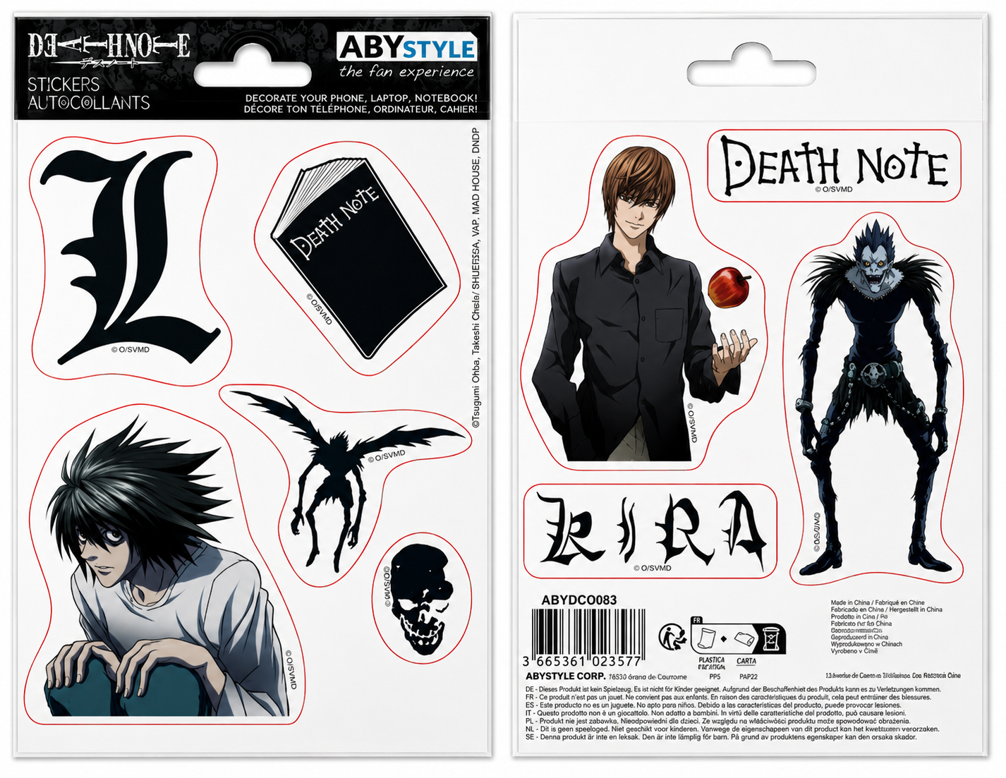 DEATH NOTE - Stickers - 16x11cm/ 2 sheets - "Death Note Icons"