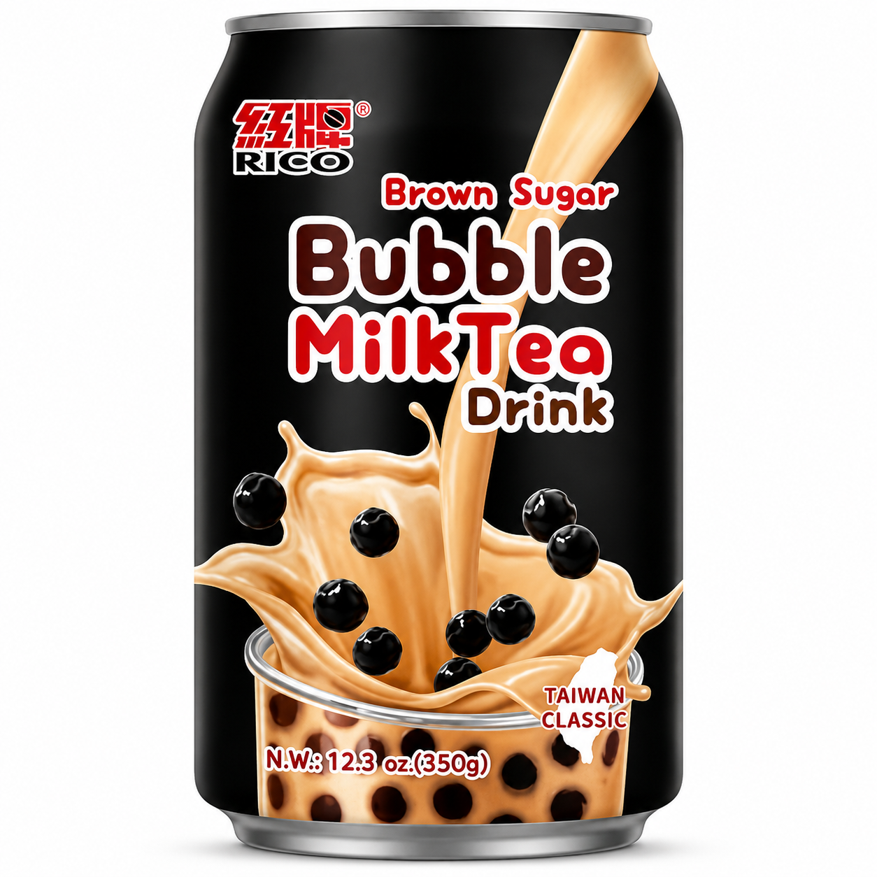 Rico Bubble Milk Tea Drink Brown Sugar 340ml