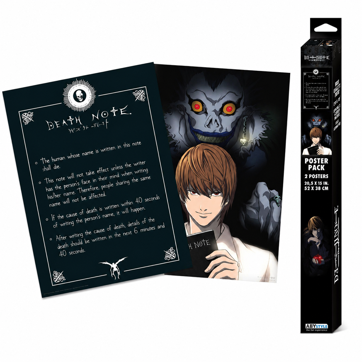 DEATH NOTE - Set 2 Posters Chibi 52x38 - Light & Death Note