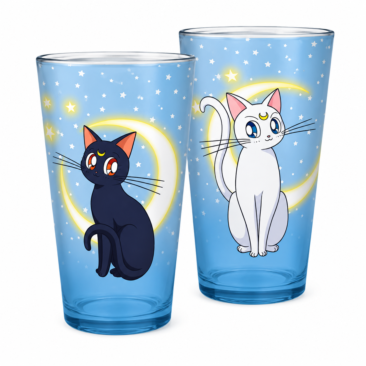 SAILOR MOON - Large Glass - 400ml - Luna & Artemis