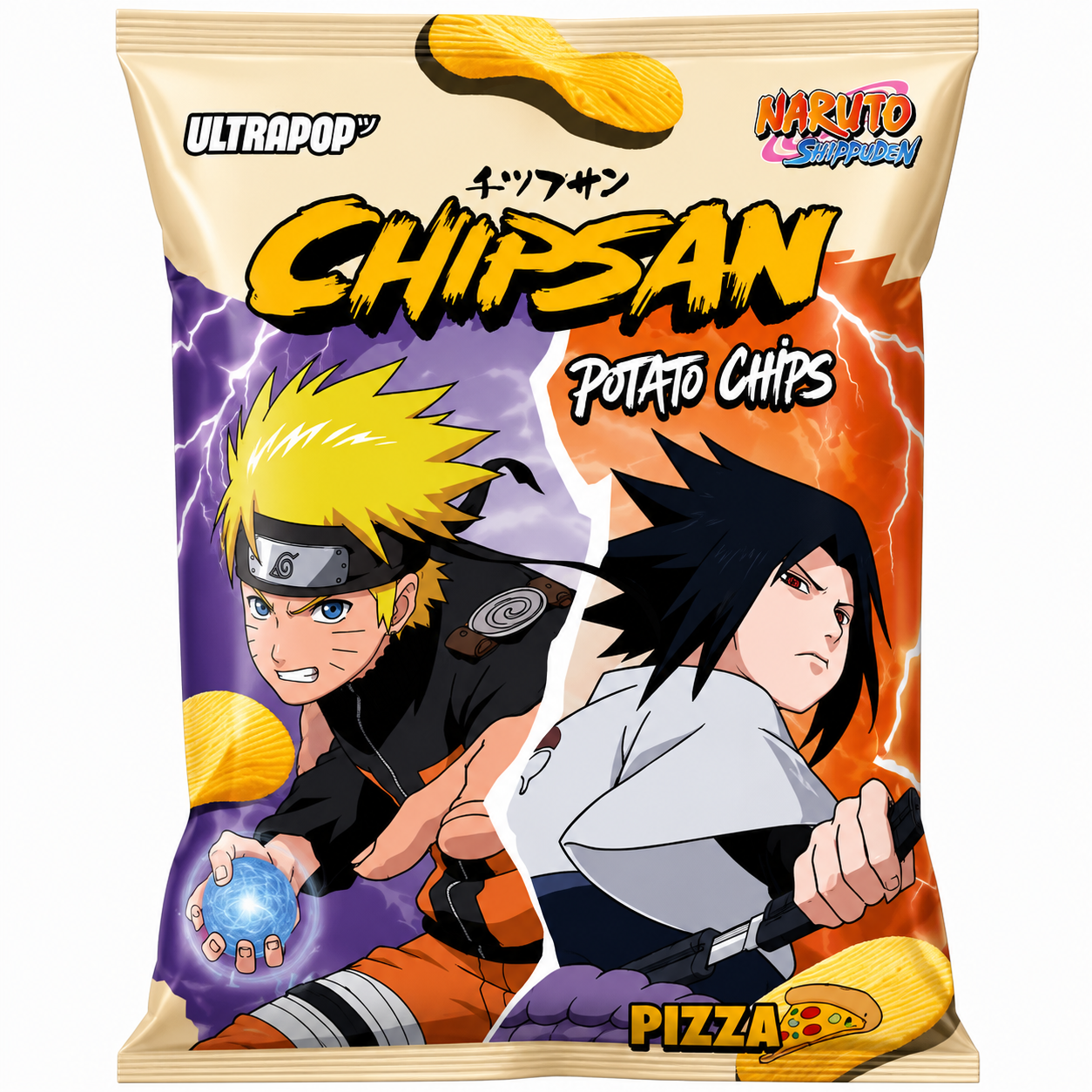 Ultrapop Chipsan Naruto Vs Sasuke Pizza 110g