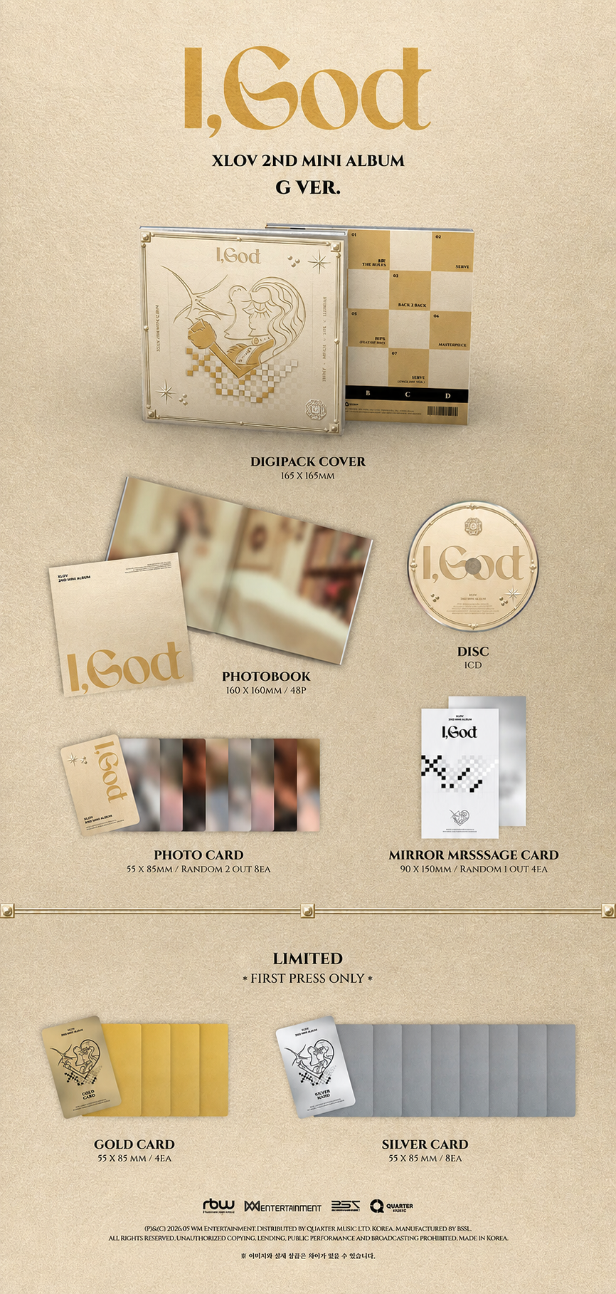 XLOV - 2ND MINI ALBUM [I,God] (G VER.)
