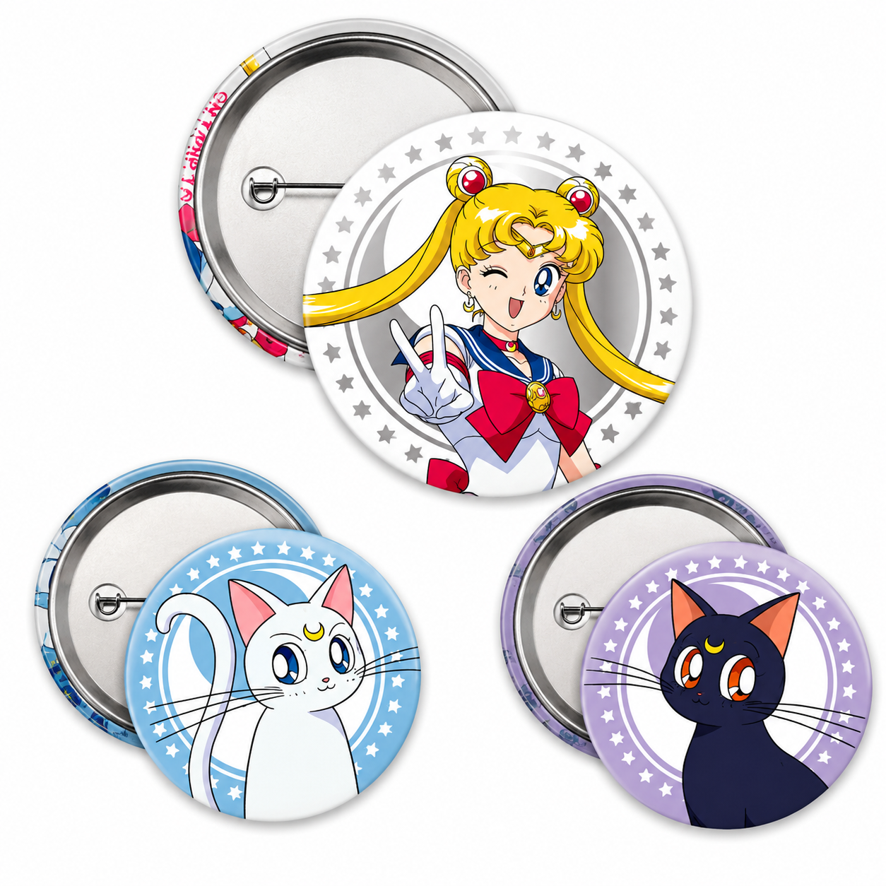 SAILOR MOON - Badge Pack - Sailor Moon, Luna & Artemis