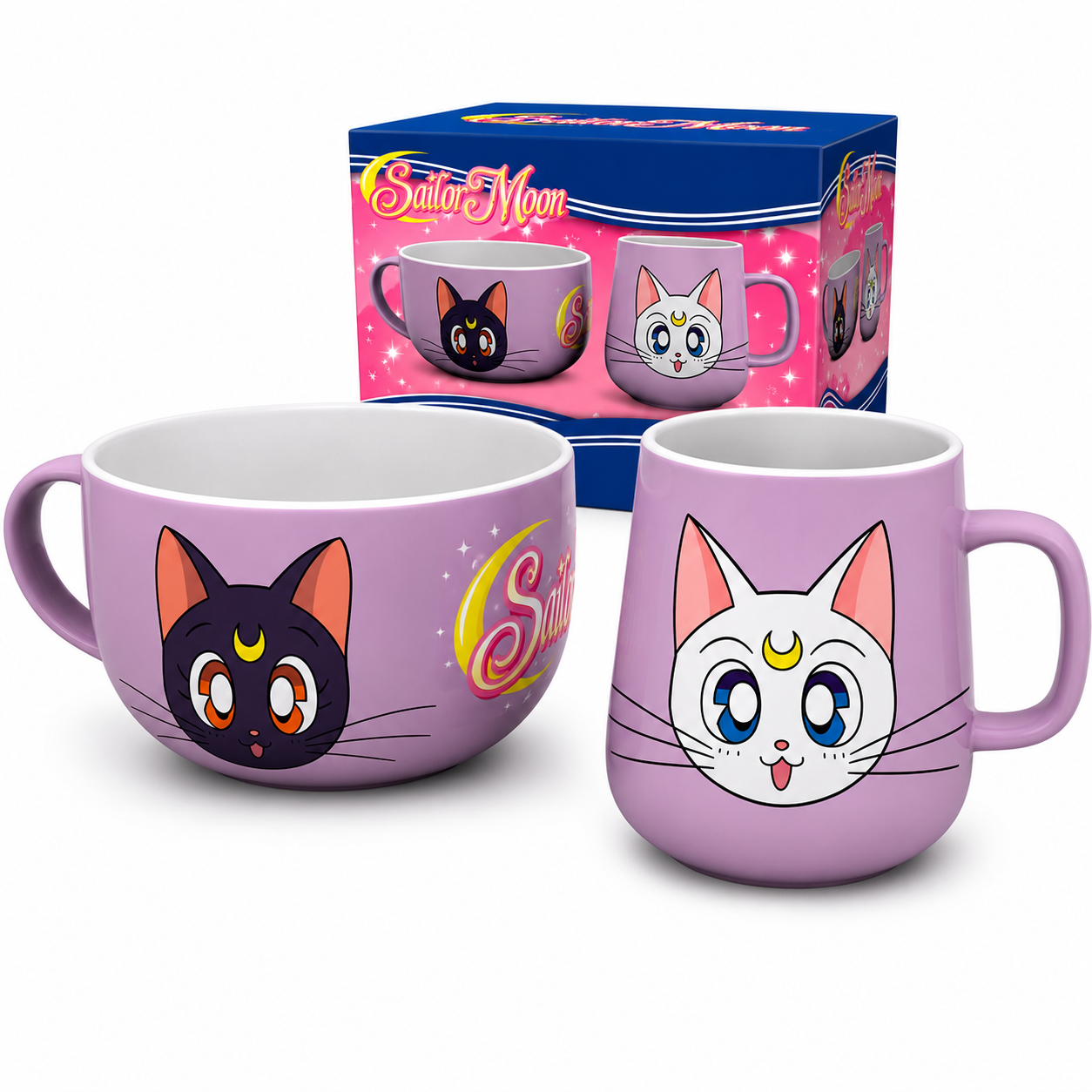 SAILOR MOON - Breakfast Set Mug + Bowl - Luna & Artemis